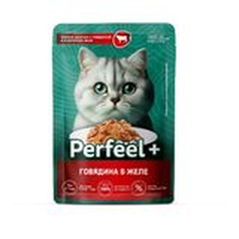 Корм консервированный для взрослых кошек с говядиной в желе 75 гр