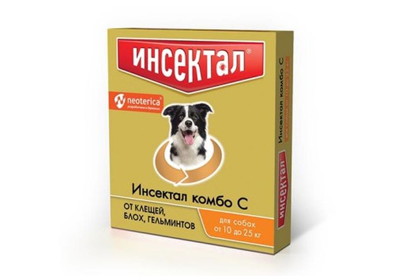 Комбо Капли от клещей и блох для собак 10-25 кг