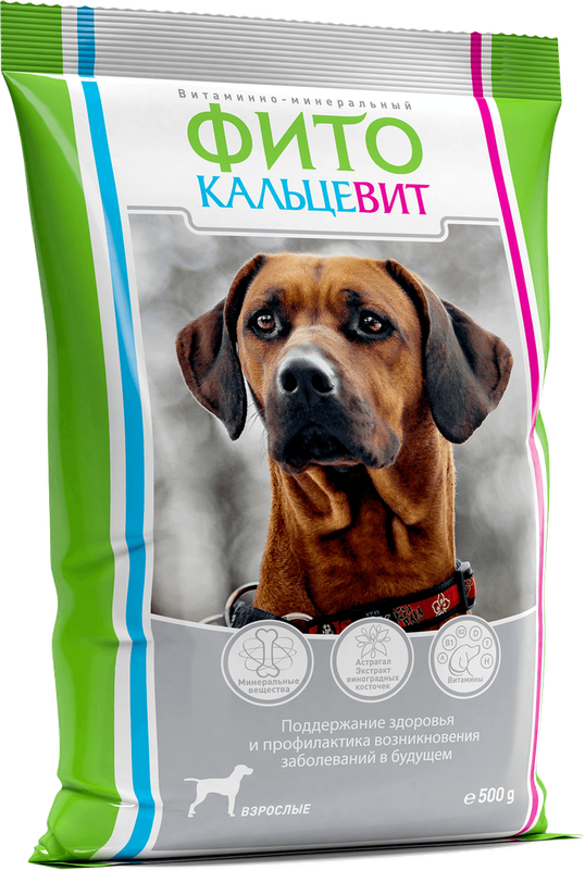 Фитокальцевит для взрослых собак 500 гр