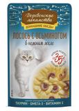 Домашние обеды Лосось и осьминог в нежном желе пауч для кошек 70 гр