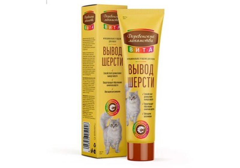 ДЛ Вита, для кошек Паста д/вывода шерсти, 120 гр со вкусом креветки (96)
