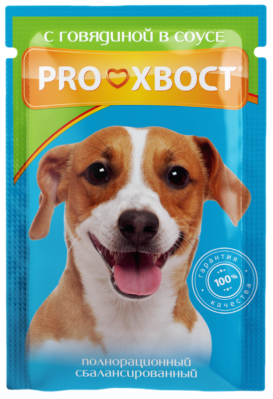 Влажный корм для собак с говядиной в соусе, пауч 85 гр