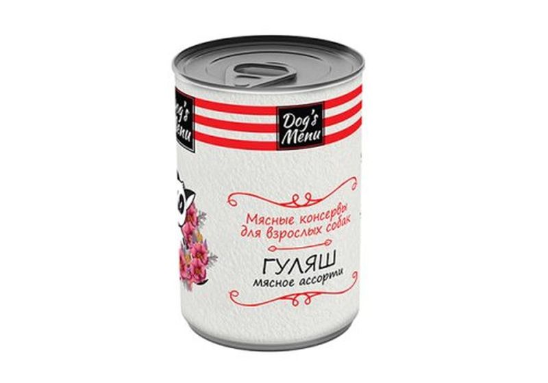 Корм д/взрослых собак гуляш мясное ассорти 340 гр