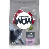 WOW, Сухой корм для взрослых домашних кошек и котов с уткой и потрошками 350 гр