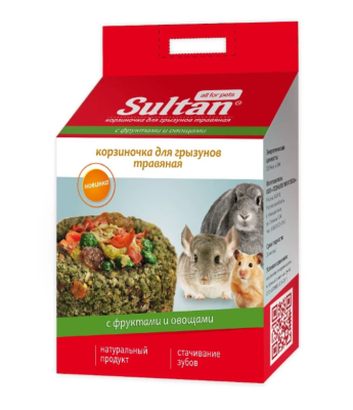 Фруктово-овощная корзинка д/грызунов травяная 1 шт