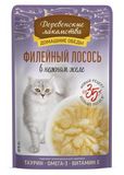 Домашние обеды Филейный лосось в нежном желе для кошек 70 гр