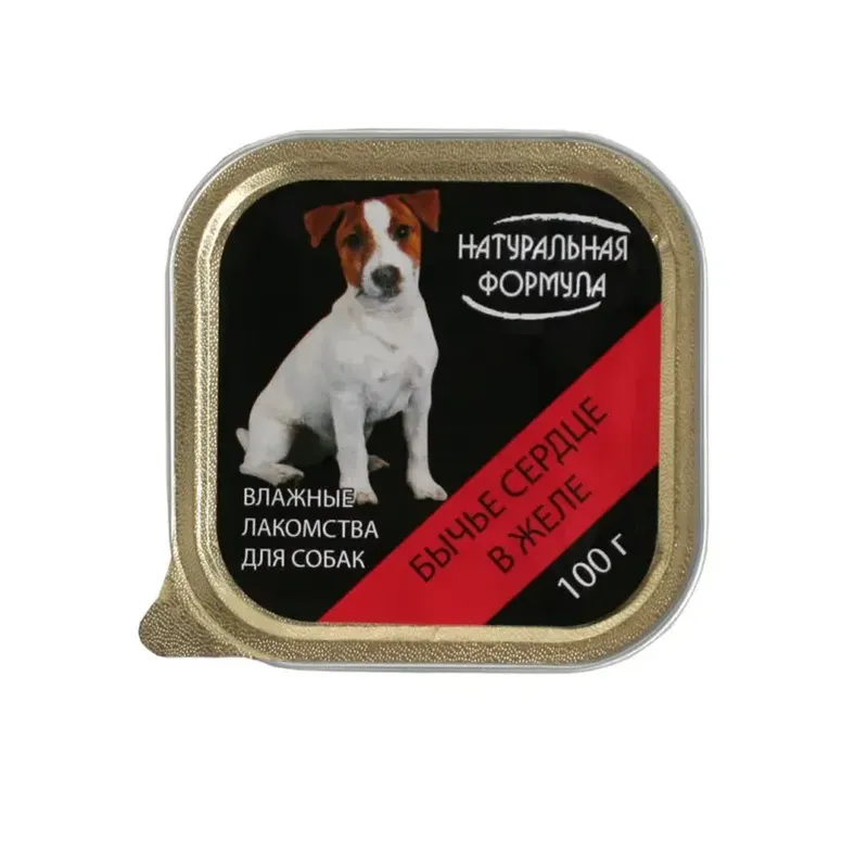 Корм д/собак бычье сердце в желе 100 гр