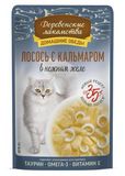 Домашние обеды Лосось и кальмар в нежном желе пауч для кошек 70 гр