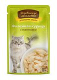Домашние обеды для кошек: филейная курица в нежном желе, пауч 70 гр