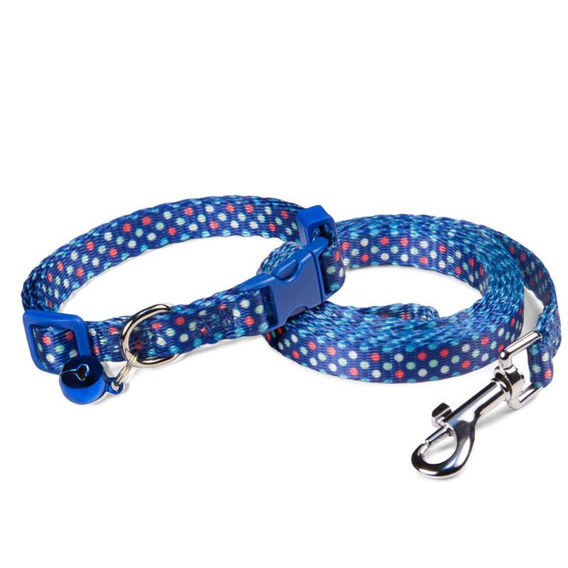 Комплект ошейник и поводок "Конфетти", нейлон XS