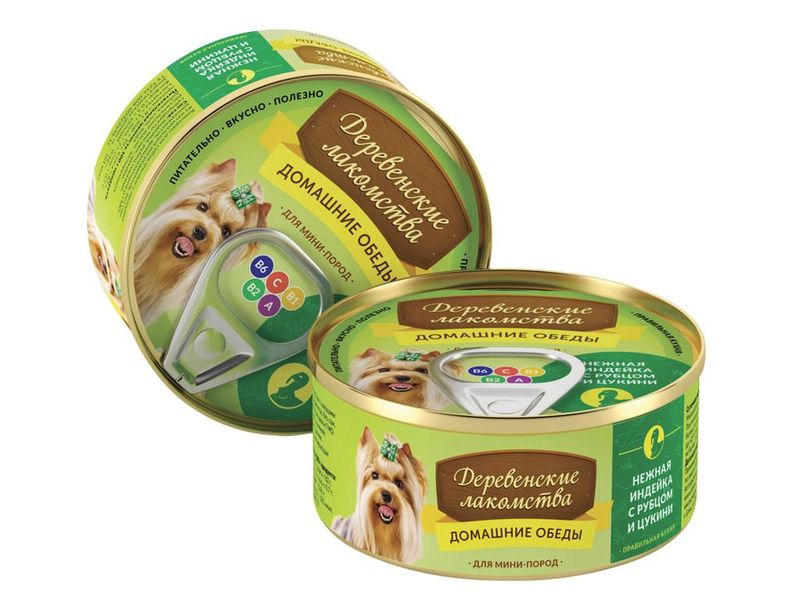 Домашние обеды для мини-пород: нежная индейка с рубцом и цукини 100 гр