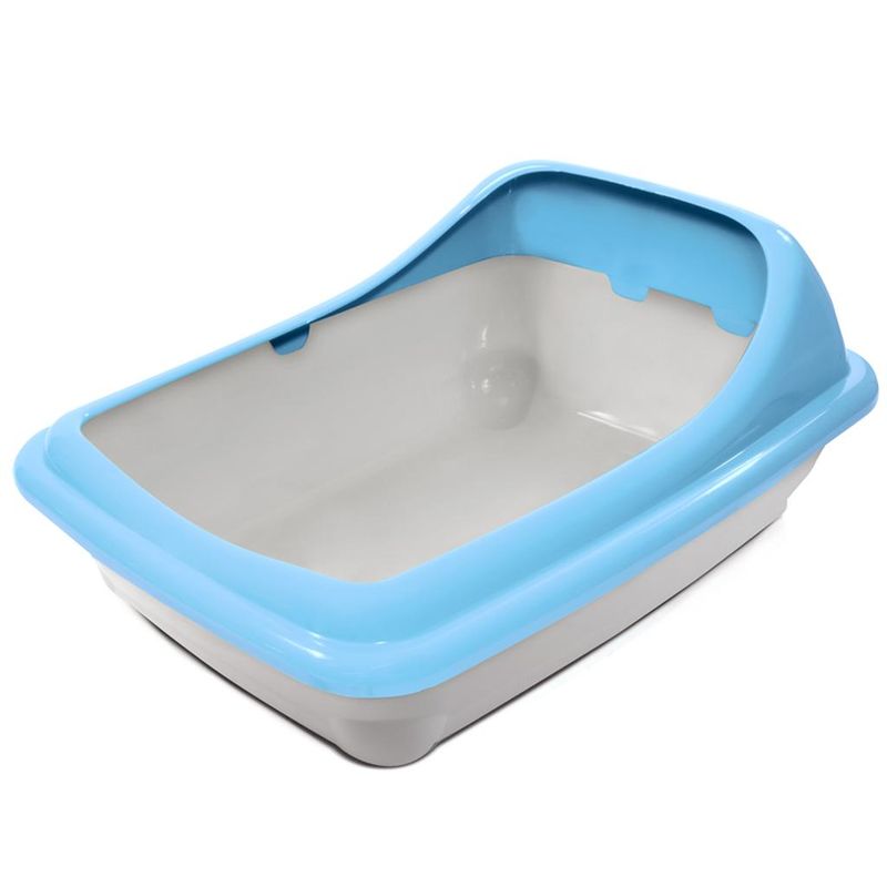 Туалет прямоугольный с асимметричным бортом "Волна", 45,5 х 35 х 20 см. серый / голубой