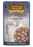 Домашние обеды Утка с кроликом в нежном желе пауч для кошек 70 гр