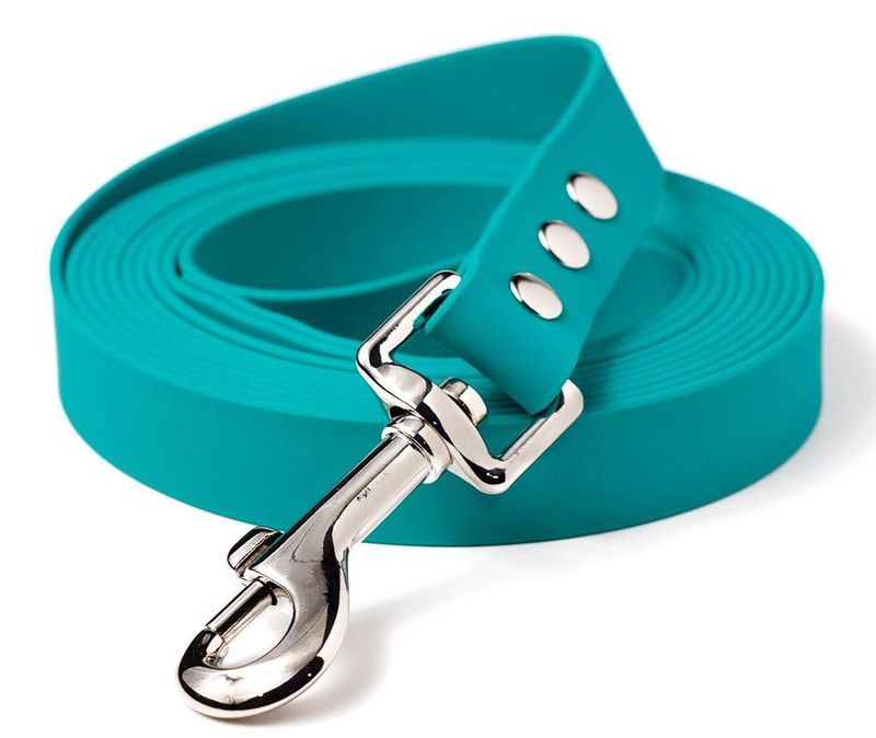 Поводок из биотана матовый, 2 см /длина 2м аквамарин