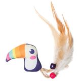 Игрушка для кошек "Тукан с перьями" 6 / 15 см