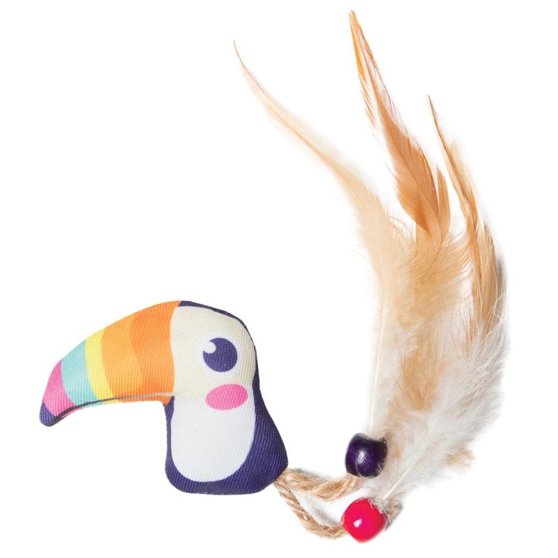 Игрушка для кошек "Тукан с перьями" 6 / 15 см