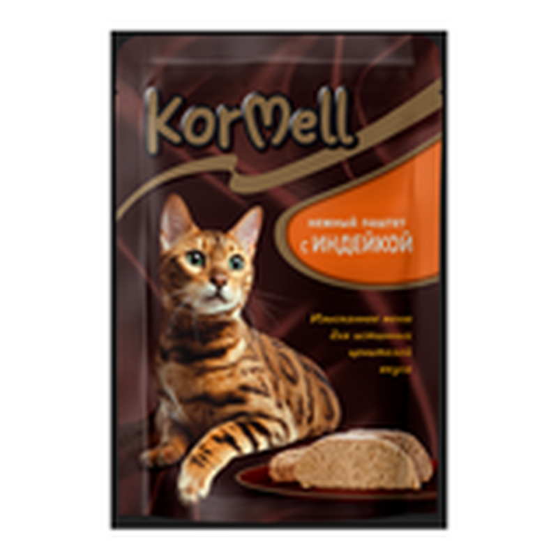 Корм консервированный для взрослых кошек паштет с индейкой 75 гр