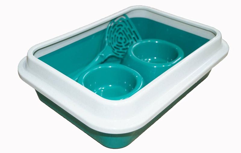 Набор "Для питомца" (туалет с бортом Мяус, миска двойная, совок) набор