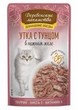 Домашние обеды Утка с тунцом в нежном желе пауч для кошек 70 гр